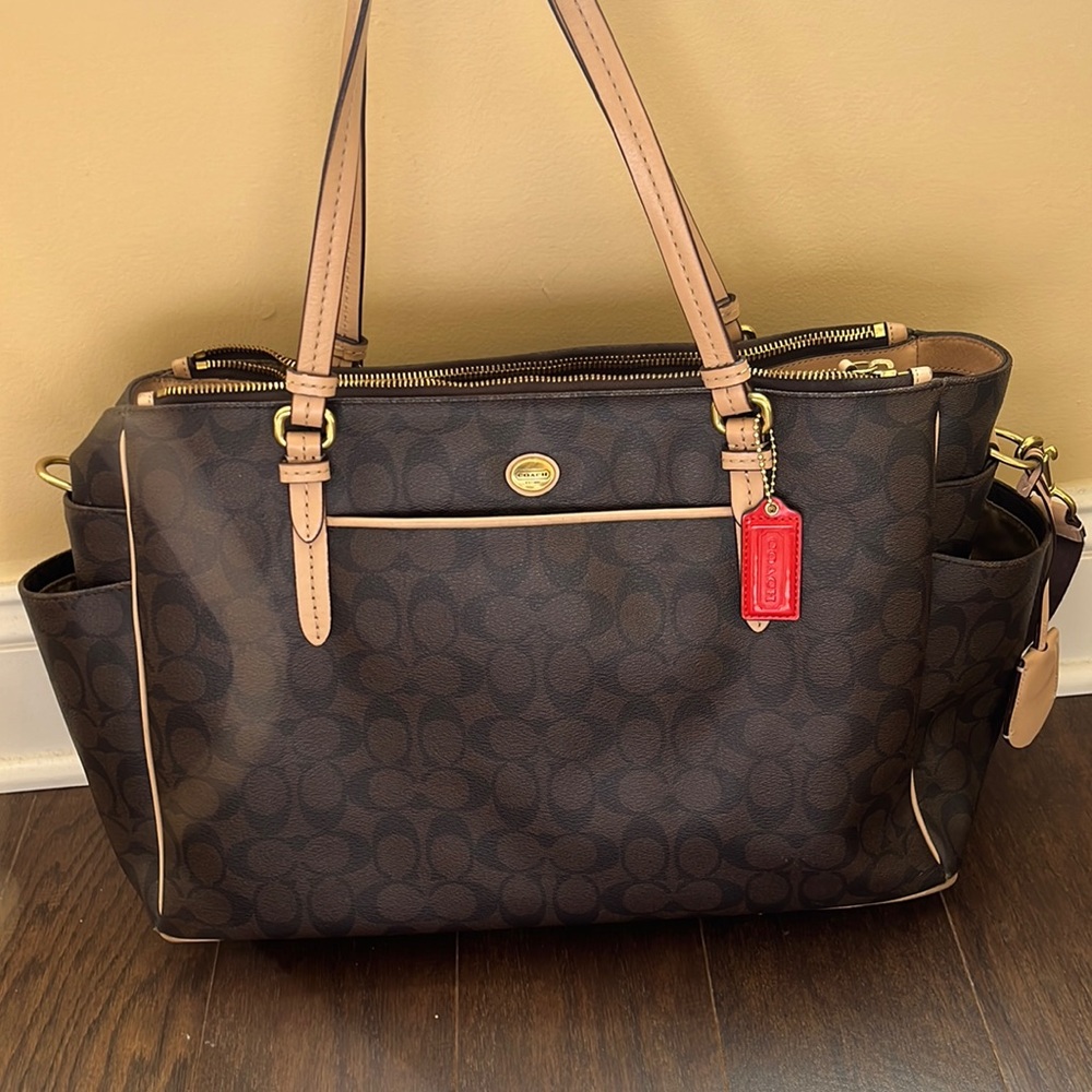 Brown coach work or diaper bag